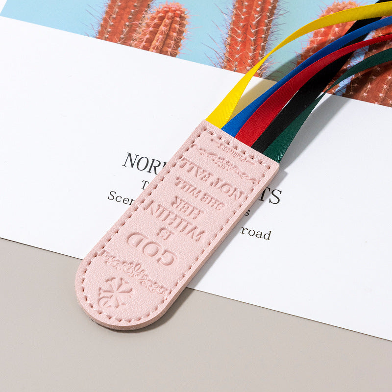 Wholesale Web leather colorful ribbon bookmark